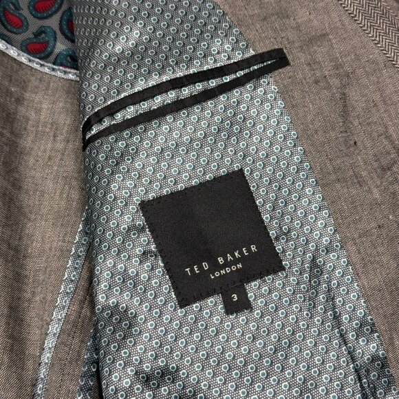 Ted Baker Blazer Sport Jacket Sz.M Gray Linen Blend Career Corporate Office - Picture 3 of 9